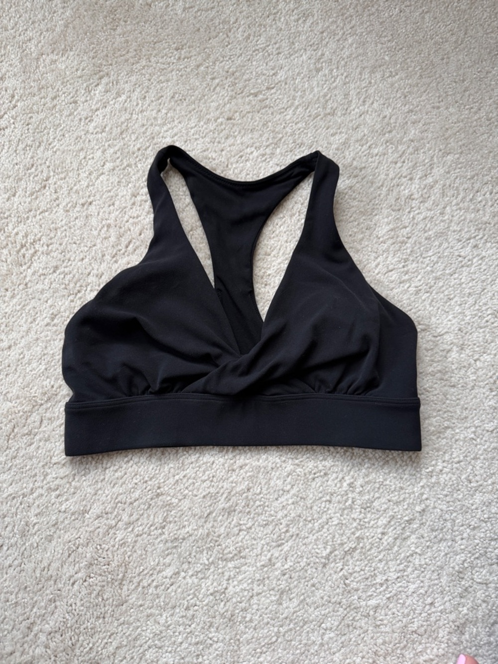 lululemon Nulu Black Twist-Front Racerback Sports Bra Sz 6